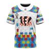 NFL Cincinnati Bengals Custom Name Number Autism Awareness T-Shirt