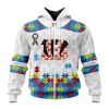 NFL Cincinnati Bengals Custom Name Number Autism Awareness Zip Up Hoodie