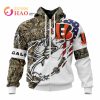 NFL Cincinnati Bengals Custom Name Number Fish Zip Up Hoodie