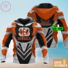 NFL Cincinnati Bengals Custom Name Orange Grey Pullover Hoodie