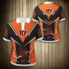 NFL Cincinnati Bengals Lightning Orange Black Polo Shirt