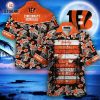 NFL Cincinnati Bengals Orange Black Coconut Tree Hawaiian Shirt