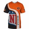 NFL Cincinnati Bengals Orange Black T-Shirt V7