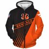 NFL Cincinnati Bengals Orange Black Zip Up Hoodie V6