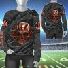 NFL Cincinnati Bengals Orange Skull Black Sweatshirt