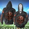 NFL Cincinnati Bengals Orange Skull Black Zip Up Hoodie