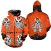 NFL Cincinnati Bengals Skull Halloween Orange Zip Up Hoodie