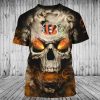 NFL Cincinnati Bengals Skull Halloween T-Shirt V3