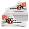 NFL Cincinnati Bengals White Orange High Top Shoes