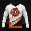 NFL Cincinnati Bengals White Orange Pullover Hoodie