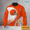NFL Cleveland Browns Custom Name Orange White Bomber Jacket