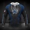 NFL Dallas Cowboys Black Blue Darken Logo Burning Pullover Hoodie