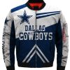 NFL Dallas Cowboys Blue White Arrow Bomber Jacket