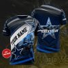 NFL Dallas Cowboys Custom Name Angry Skull America Team T-Shirt