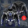 NFL Dallas Cowboys Custom Name Black Grey Pullover Hoodie