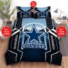 NFL Dallas Cowboys Custom Name Black Light Blue Bedding Set
