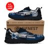 NFL Dallas Cowboys Custom Name Blue Grey Running Shoes V2