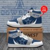NFL Dallas Cowboys Custom Name Blue White Grey Air Jordan 1 High Sneakers