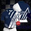 NFL Dallas Cowboys Custom Name Blue White Stripes Curve Polo Shirt V2