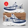 NFL Dallas Cowboys Custom Name Dark Blue Grey Stripes Max Soul Shoes