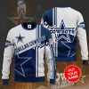 NFL Dallas Cowboys Custom Name Grey Blue Big Logo Sweatshirt