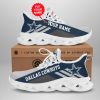 NFL Dallas Cowboys Custom Name Grey Dark Blue Stripes Max Soul Shoes