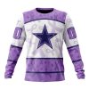 NFL Dallas Cowboys Custom Name Number Fight Cancer Sweatshirt