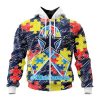 NFL Dallas Cowboys Custom Name Number Puzzle Autism Awareness Zip Up Hoodie
