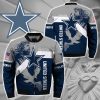 NFL Dallas Cowboys Custom Name One Nation Under God Bomber Jacket V4