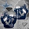 NFL Dallas Cowboys Custom Name One Nation Under God Pullover Hoodie V4