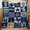 NFL Dallas Cowboys Skull Love Play Hard Slogan Quilt Blanket