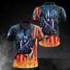 NFL Detroit Lions American Flag Polo Shirt V2