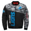 NFL Detroit Lions Black Camo Bomber Jacket