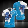 NFL Detroit Lions Blue White Polo Shirt V2