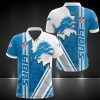 NFL Detroit Lions Blue White Polo Shirt V3