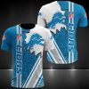 NFL Detroit Lions Blue White T-Shirt V3