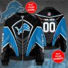 NFL Detroit Lions Custom Name Number Black Bomber Jacket