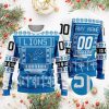 NFL Detroit Lions Custom Name Number Ugly Christmas Sweater V3
