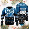 NFL Detroit Lions Custom Name Number Ugly Christmas Sweater V4