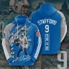 NFL Detroit Lions Matthew Stafford Honolulu Blue Silver Pullover Hoodie