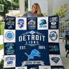 NFL Detroit Lions Navy White Est 1934 Quilt Blanket
