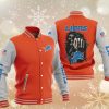 NFL Detroit Lions Orange Skull Baseball Jacket