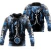 NFL Detroit Lions Skull Smoke Zip Up Hoodie