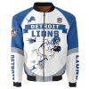 NFL Detroit Lions White Blue Bomber Jacket V4