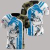 NFL Detroit Lions White Blue Camo T-Shirt