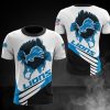 NFL Detroit Lions White Blue T-Shirt