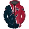 NFL Houston Texans Blue Red Zigzag Zip Up Hoodie