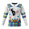NFL Houston Texans Custom Name Number Autism Awareness Sweatshirt