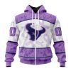NFL Houston Texans Custom Name Number Fight Cancer Zip Up Hoodie
