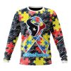 NFL Houston Texans Custom Name Number Puzzle Autism Awareness Sweatshirt